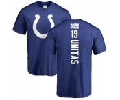 Football Indianapolis Colts #19 Johnny Unitas Royal Blue Backer T-Shirt