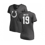 Football Women's Indianapolis Colts #19 Johnny Unitas Ash One Color T-Shirt