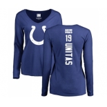 Football Women's Indianapolis Colts #19 Johnny Unitas Royal Blue Backer Long Sleeve T-Shirt