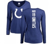 Football Women's Indianapolis Colts #19 Johnny Unitas Royal Blue Backer Long Sleeve T-Shirt