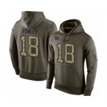 Football Men's New York Giants #18 Bennie Fowler Green Salute To Service Pullover Hoodie