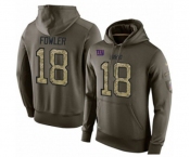 Football Men's New York Giants #18 Bennie Fowler Green Salute To Service Pullover Hoodie