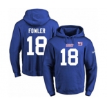 Football Men's New York Giants #18 Bennie Fowler Royal Blue Name & Number Pullover Hoodie