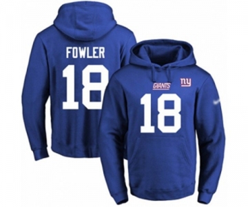 Football Men's New York Giants #18 Bennie Fowler Royal Blue Name & Number Pullover Hoodie