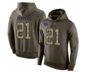 Football Men's New York Giants #21 Jabrill Peppers Green Salute To Service Pullover Hoodie