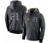 Football Men's New York Giants #21 Jabrill Peppers Stitched Black Anthracite Salute to Service Player Performance Hoodie