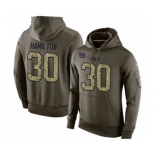 Football Men's New York Giants #30 Antonio Hamilton Green Salute To Service Pullover Hoodie