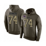 Football Men's New York Giants #74 Mike Remmers Green Salute To Service Pullover Hoodie