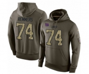 Football Men's New York Giants #74 Mike Remmers Green Salute To Service Pullover Hoodie