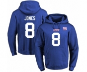 Football Men's New York Giants #8 Daniel Jones Royal Blue Name & Number Pullover Hoodie