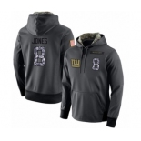 Football Men's New York Giants #8 Daniel Jones Stitched Black Anthracite Salute to Service Player Performance Hoodie