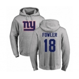 Football New York Giants #18 Bennie Fowler Ash Name & Number Logo Pullover Hoodie