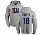 Football New York Giants #18 Bennie Fowler Ash Name & Number Logo Pullover Hoodie