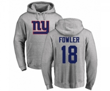 Football New York Giants #18 Bennie Fowler Ash Name & Number Logo Pullover Hoodie