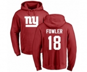 Football New York Giants #18 Bennie Fowler Red Name & Number Logo Pullover Hoodie