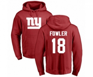 Football New York Giants #18 Bennie Fowler Red Name & Number Logo Pullover Hoodie