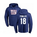 Football New York Giants #18 Bennie Fowler Royal Blue Name & Number Logo Pullover Hoodie