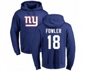 Football New York Giants #18 Bennie Fowler Royal Blue Name & Number Logo Pullover Hoodie