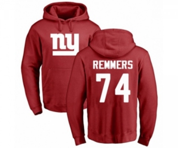 Football New York Giants #74 Mike Remmers Red Name & Number Logo Pullover Hoodie