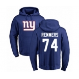 Football New York Giants #74 Mike Remmers Royal Blue Name & Number Logo Pullover Hoodie