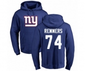 Football New York Giants #74 Mike Remmers Royal Blue Name & Number Logo Pullover Hoodie