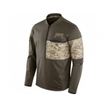 Men New York Giants Nike Olive Salute to Service Sideline Hybrid Half-Zip Pullover Jacket