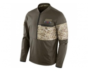 Men New York Giants Nike Olive Salute to Service Sideline Hybrid Half-Zip Pullover Jacket