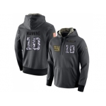 NFL Men's Nike New York Giants #10 Eli Manning Stitched Black Anthracite Salute to Service Player Performance Hoodie