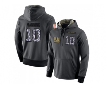 NFL Men's Nike New York Giants #10 Eli Manning Stitched Black Anthracite Salute to Service Player Performance Hoodie