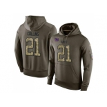 NFL Men's Nike New York Giants #21 Landon Collins Stitched Green Olive Salute To Service KO Performance Hoodie