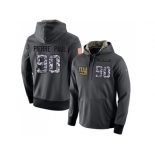 NFL Men's Nike New York Giants #90 Jason Pierre-Paul Stitched Black Anthracite Salute to Service Player Performance Hoodie