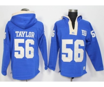 New York Giants #56 Lawrence Taylor Royal Blue Player Winning Method Pullover NFL Hoodie