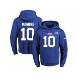 Nike New York Giants #10 Eli Manning Royal Blue Name & Number Pullover NFL Hoodie