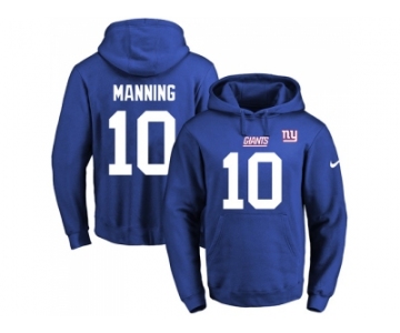 Nike New York Giants #10 Eli Manning Royal Blue Name & Number Pullover NFL Hoodie