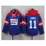 Nike New York Giants #11 Phil Simms Royal Blue Player Pullover NFL Hoodie