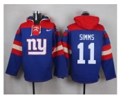 Nike New York Giants #11 Phil Simms Royal Blue Player Pullover NFL Hoodie