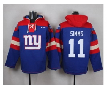 Nike New York Giants #11 Phil Simms Royal Blue Player Pullover NFL Hoodie