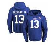 Nike New York Giants #13 Odell Beckham Jr Royal Blue Name & Number Pullover NFL Hoodie