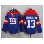 Nike New York Giants #13 Odell Beckham Jr Royal Blue Player Pullover NFL Hoodie