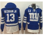 Nike New York Giants #13 Odell Beckham Jr Royal Blue White Name & Number Pullover NFL Hoodie