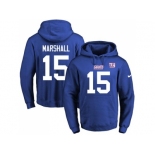 Nike New York Giants #15 Brandon Marshall Royal Blue Name & Number Pullover NFL Hoodie