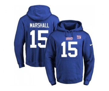 Nike New York Giants #15 Brandon Marshall Royal Blue Name & Number Pullover NFL Hoodie