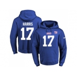 Nike New York Giants #17 Dwayne Harris Royal Blue Name & Number Pullover NFL Hoodie