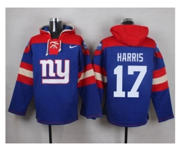 Nike New York Giants #17 Dwayne Harris Royal Blue Player Pullover NFL Hoodie