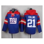 Nike New York Giants #21 Landon Collins Royal Blue Player Pullover NFL Hoodie