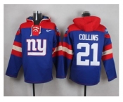 Nike New York Giants #21 Landon Collins Royal Blue Player Pullover NFL Hoodie