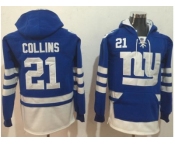 Nike New York Giants #21 Landon Collins Royal Blue White Name & Number Pullover NFL Hoodie