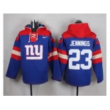 Nike New York Giants #23 Rashad Jennings Royal Blue Player Pullover NFL Hoodie