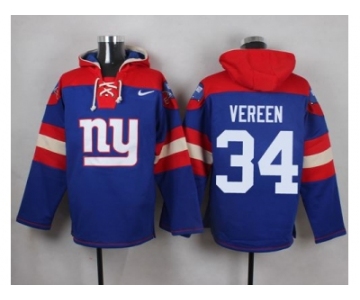 Nike New York Giants #34 Shane Vereen Royal Blue Player Pullover NFL Hoodie