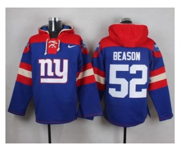 Nike New York Giants #52 Jon Beason Royal Blue Player Pullover NFL Hoodie